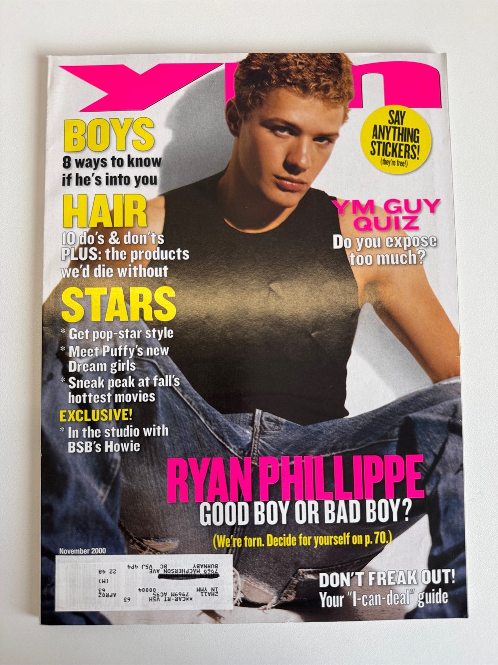 YM Magazine November 2000 Ryan Phillipe